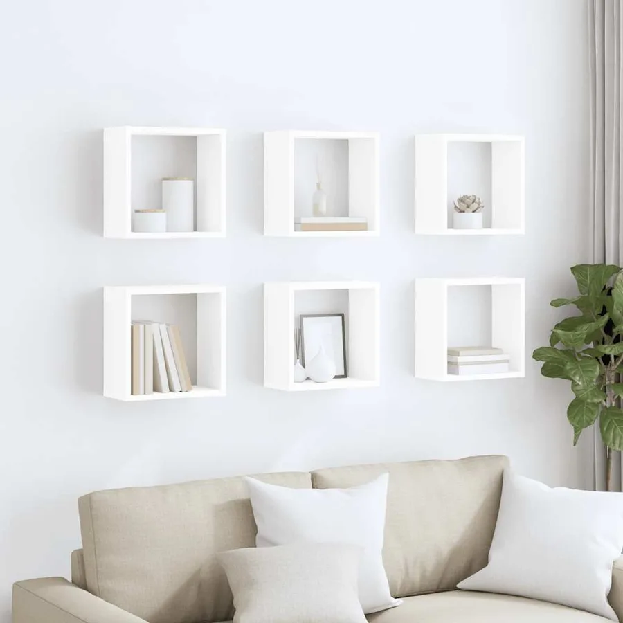 Étagères cube murales 6 pcs blanc 30x15x30 cm - 3