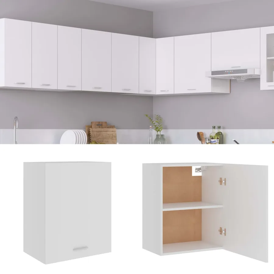 Armoire suspendue "Lyon" Blanc 50 x 31 x 60 cm Bois d'ingénierie - 2