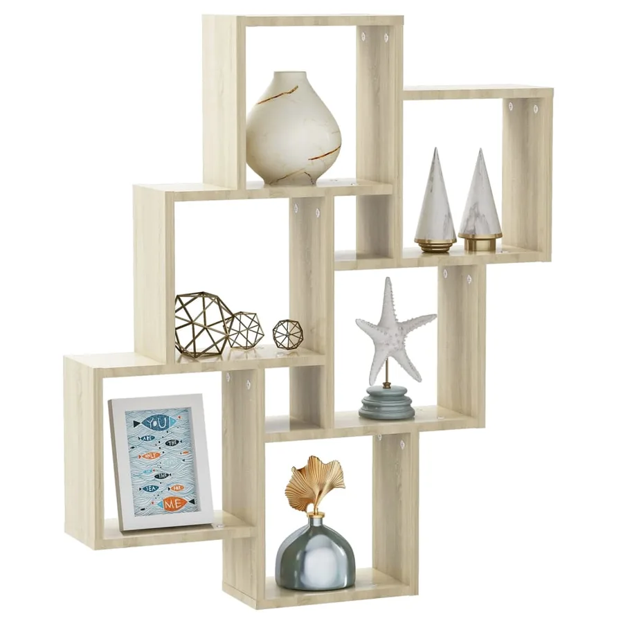 Étagère murale cube Chêne sonoma 78x15x93 cm Bois d’ingénierie - 3