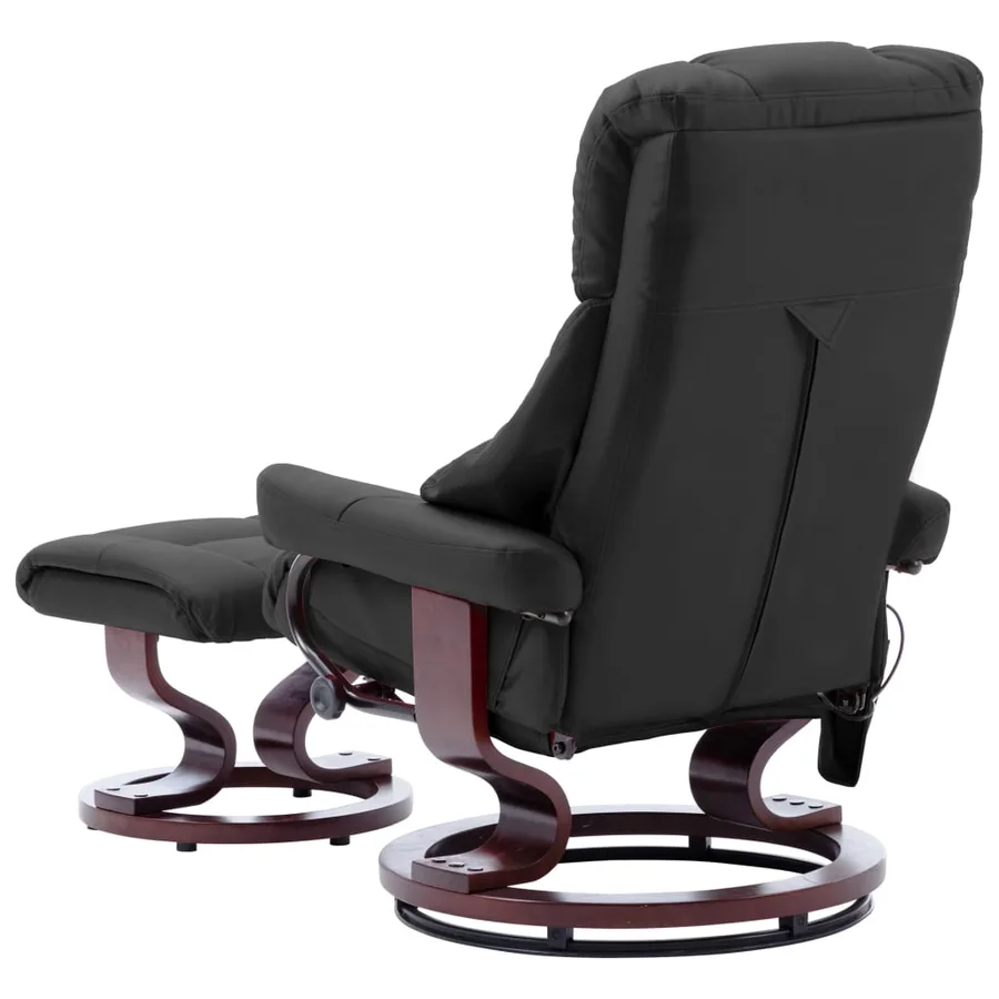 Fauteuil de massage inclinable Gris Similicuir et bois courbé - 4