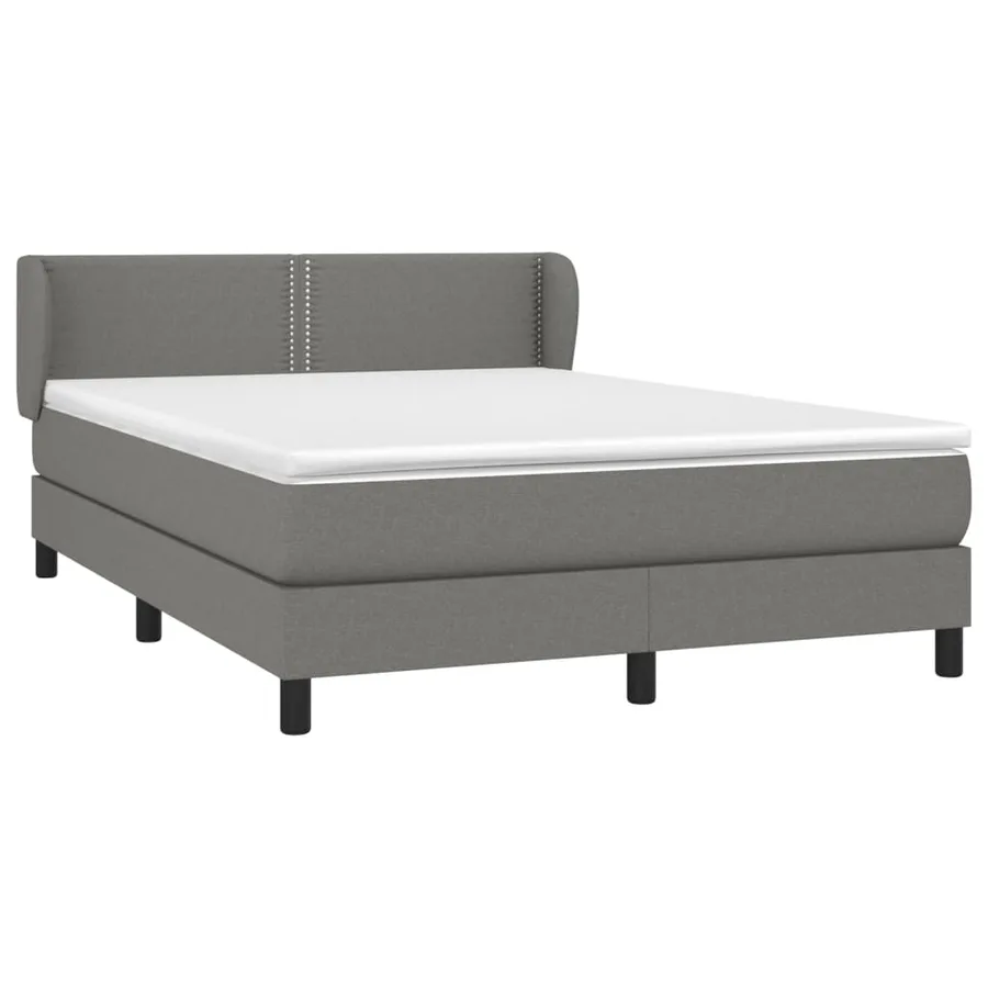 Sommier à lattes de lit avec matelas Gris foncé 140x200cm Tissu - 3