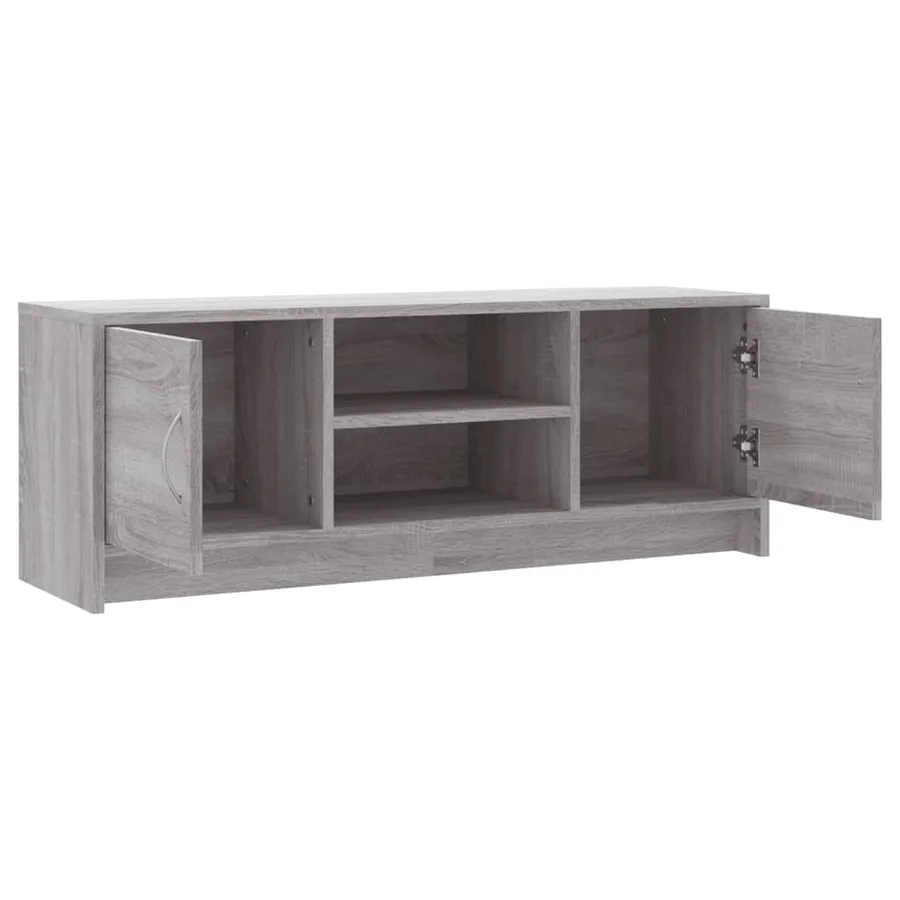 Meuble TV sonoma gris 102x30x37,5 cm bois d'ingénierie - 6