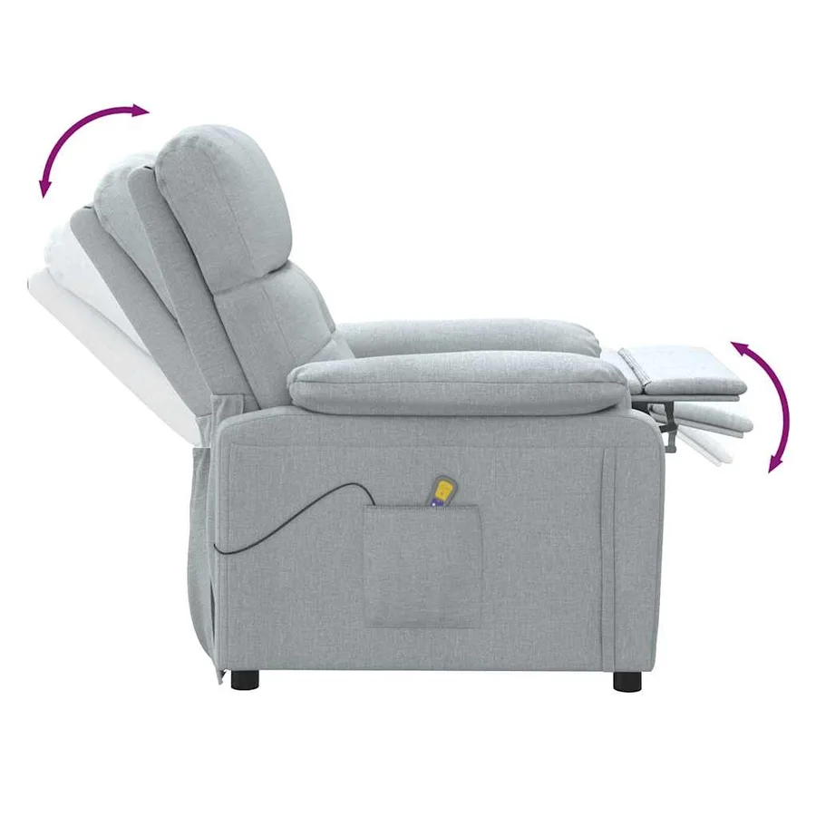 Fauteuil de massage Gris clair Tissu - 7