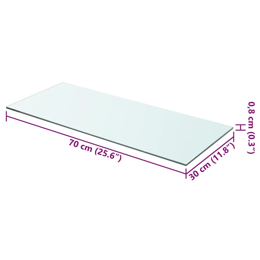 Panneau pour étagère Verre transparent 70 x 30 cm - 3