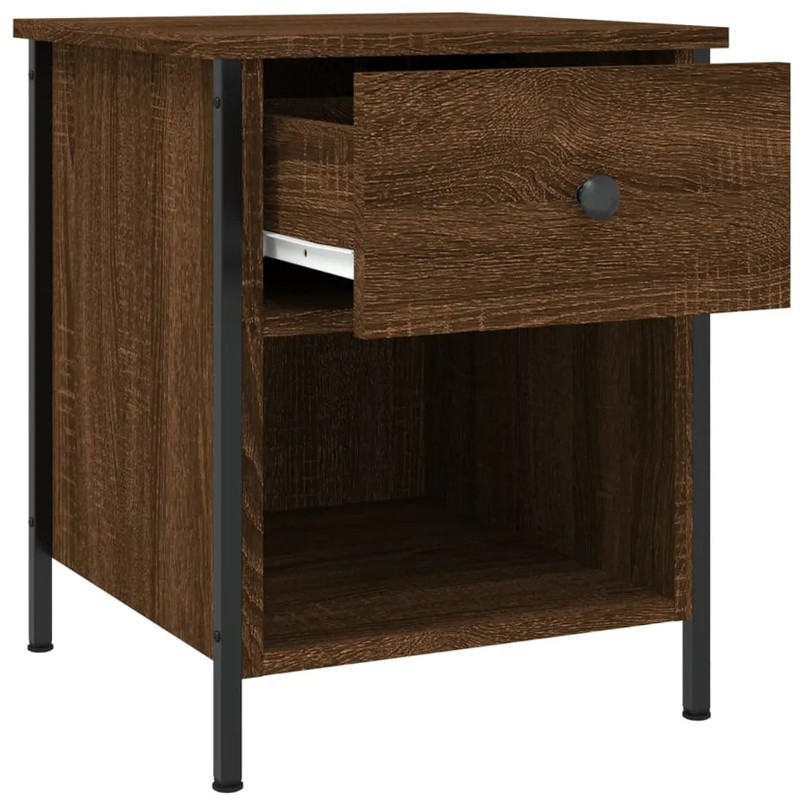 Tables de chevet 2pcs chêne marron 40x42x50cm bois d'ingénierie - 6