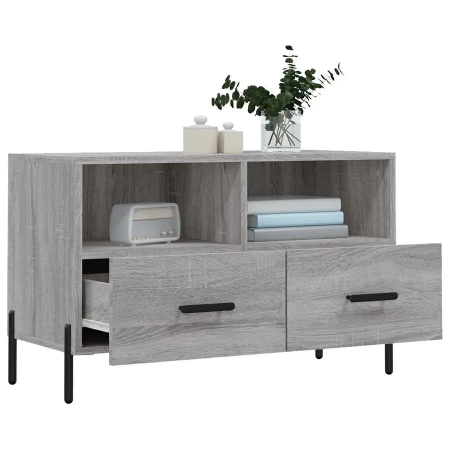 Meuble TV Sonoma gris 80x36x50 cm Bois d'ingénierie - 4
