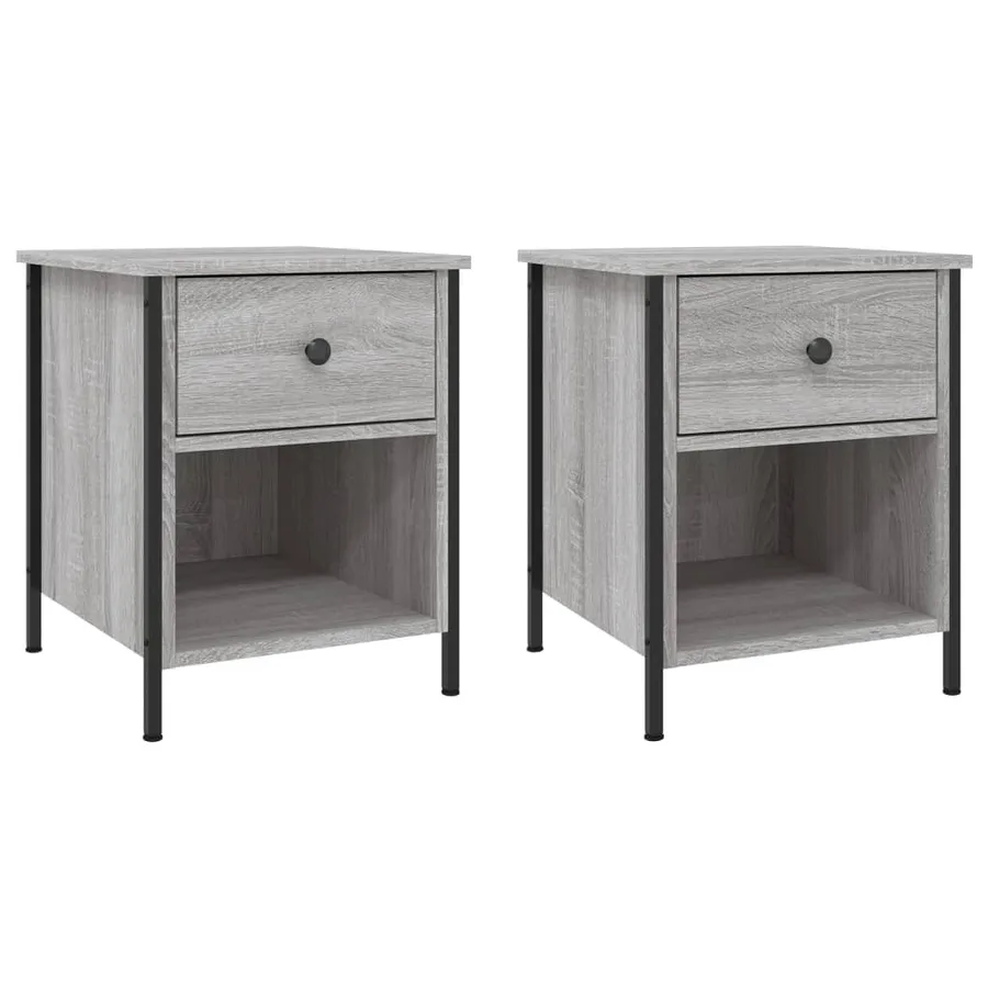 Tables de chevet 2 pcs sonoma gris 40x42x50cm bois d'ingénierie - 2