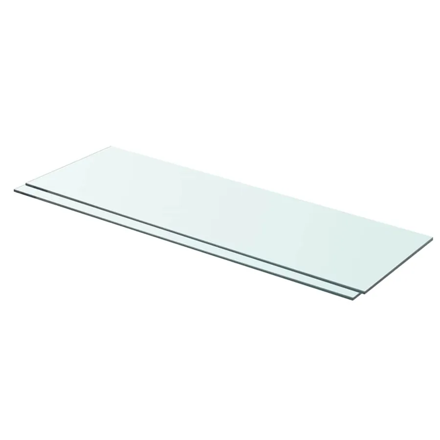 Panneaux d'étagère 2 pcs Verre Transparent 80 x 25 cm