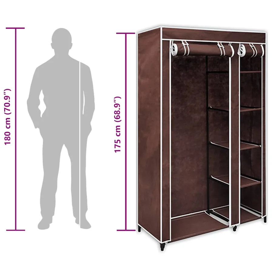 Garde-robe en tissu 2 pcs Marron - 10