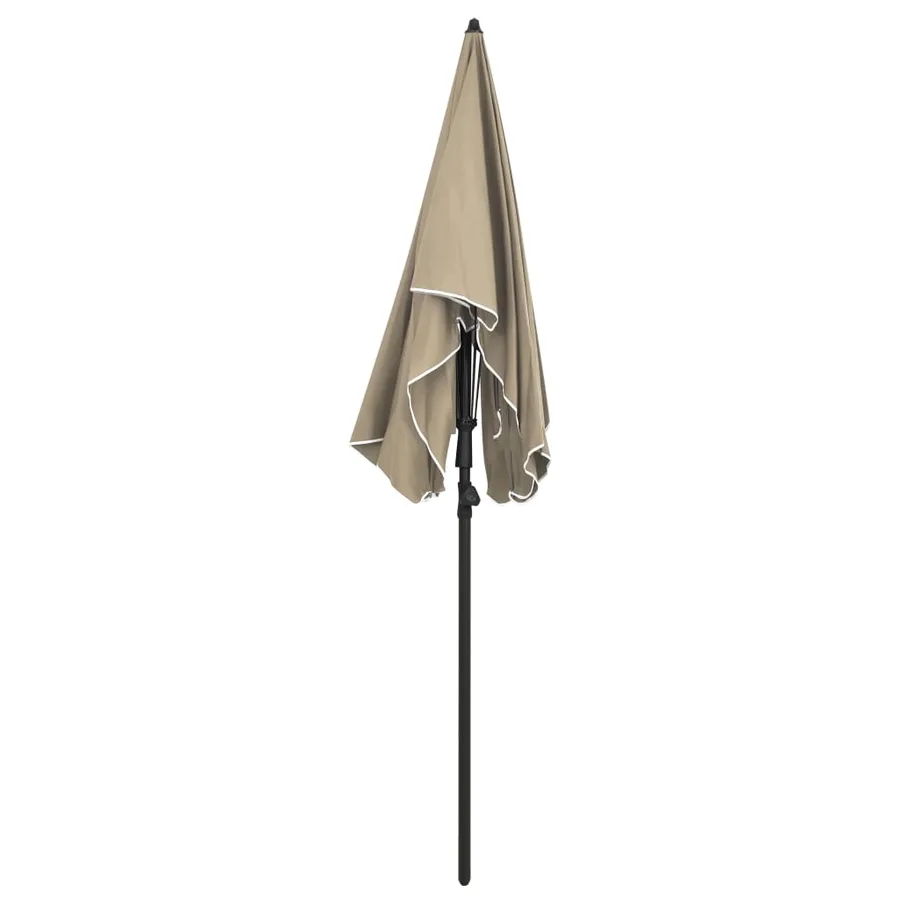 Parasol de jardin avec mât 200x130 cm taupe - 3