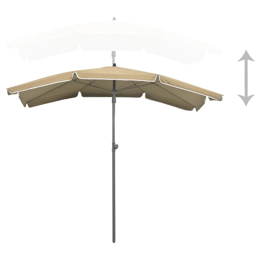 Parasol de jardin avec mât 200x130 cm taupe - 4