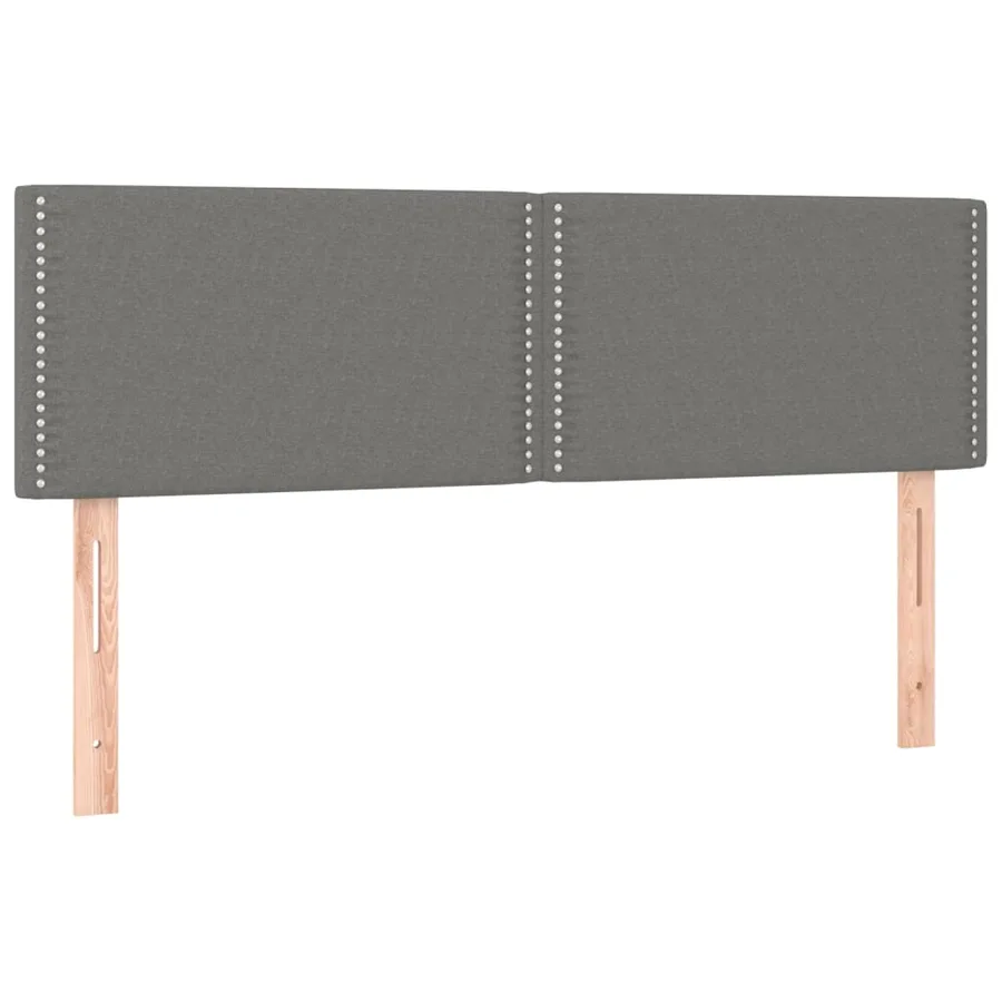 Tête de lit à LED Gris foncé 144x5x78/88 cm Tissu - 4