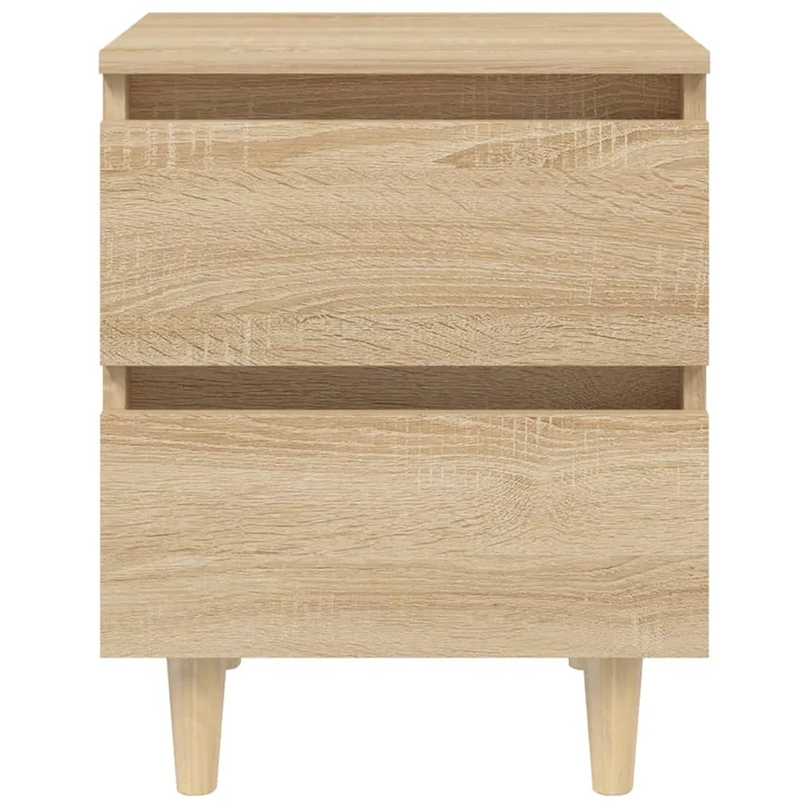 Tables de chevet pieds en pin 2 pcs chêne sonoma 40x35x50 cm - 4