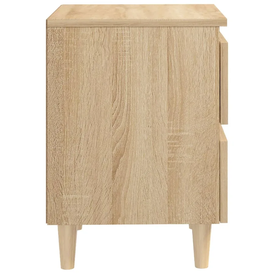 Tables de chevet pieds en pin 2 pcs chêne sonoma 40x35x50 cm - 5