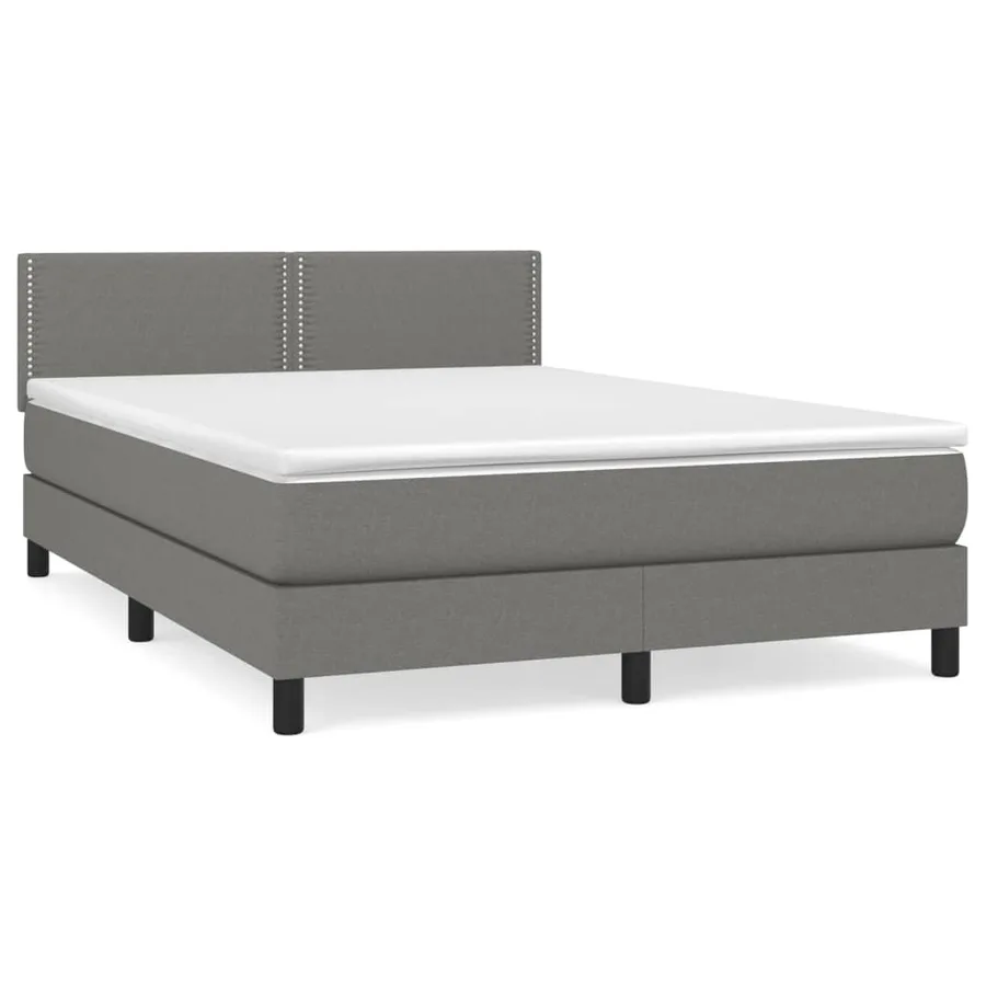 Sommier à lattes de lit avec matelas Gris foncé 140x200cm Tissu - 2