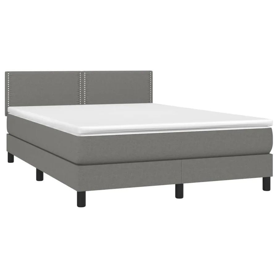Sommier à lattes de lit avec matelas Gris foncé 140x200cm Tissu - 3