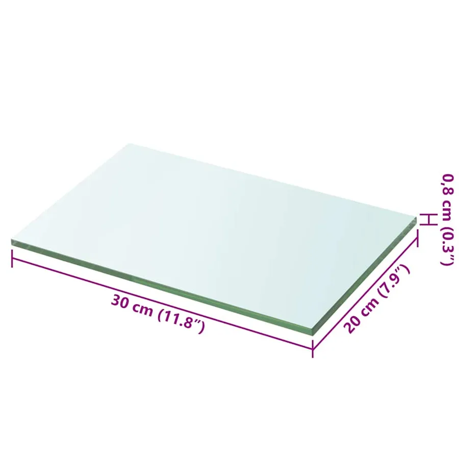 Panneaux d'étagère 2 pcs Verre Transparent 30 x 20 cm - 4
