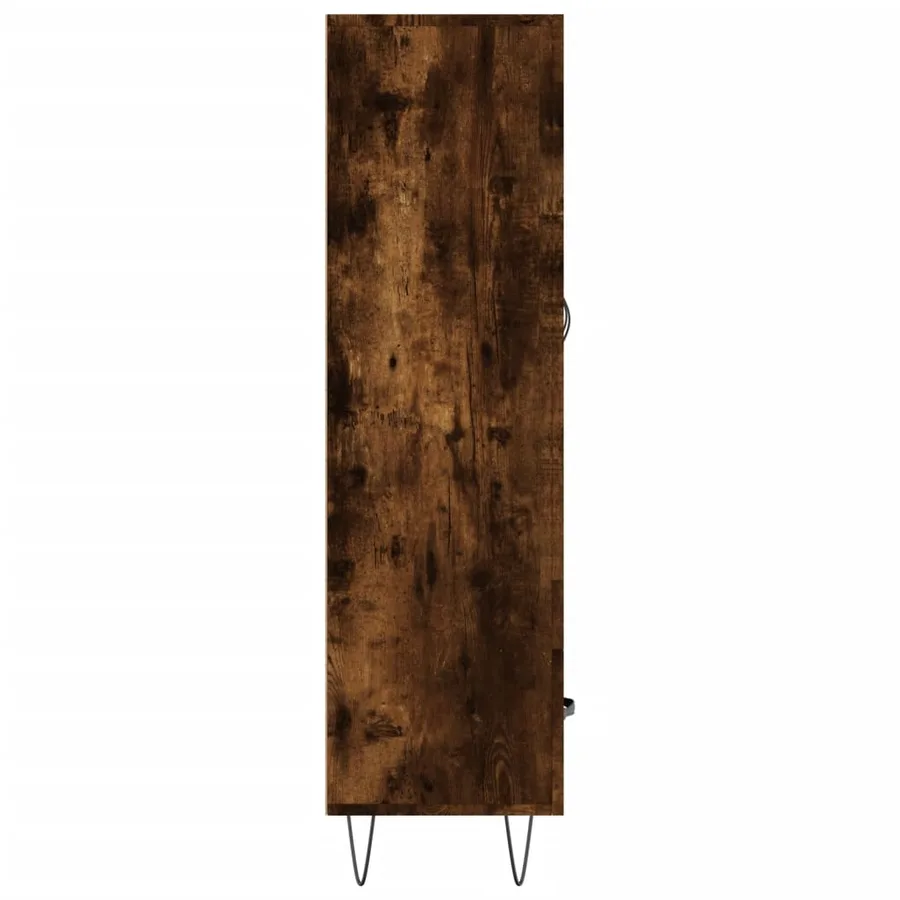 Buffet haut chêne fumé 69,5x31x115 cm bois d'ingénierie - 7