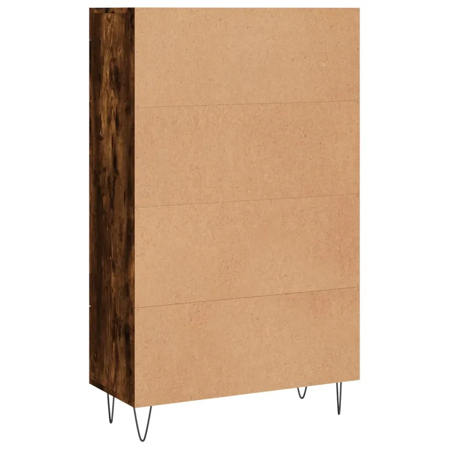 Buffet haut chêne fumé 69,5x31x115 cm bois d'ingénierie - 8