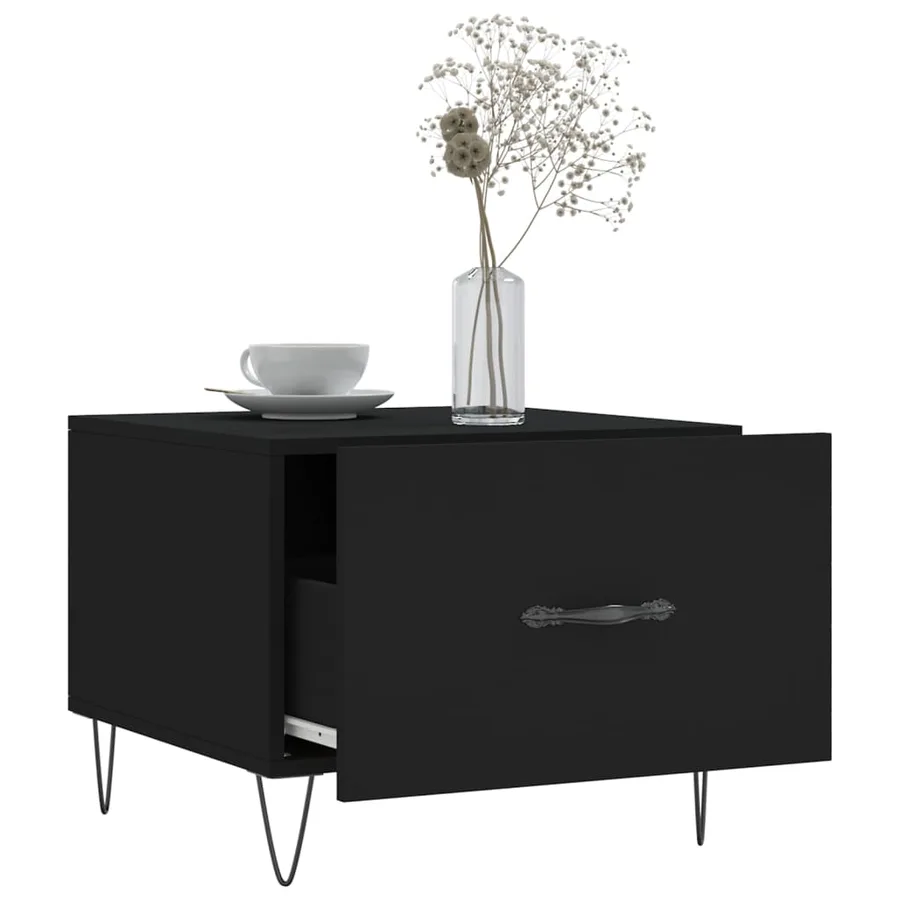 Tables basses 2 pcs noir 50x50x40 cm bois d'ingénierie - 4