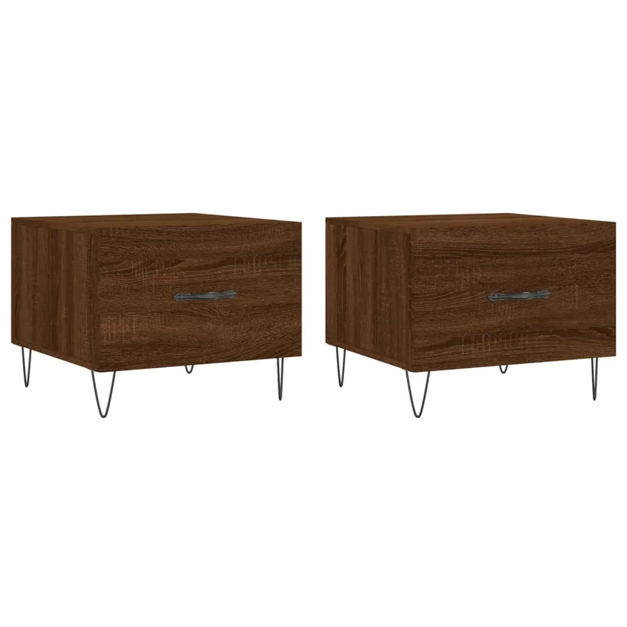 Tables basses 2 pcs chêne marron 50x50x40 cm bois d'ingénierie - 2
