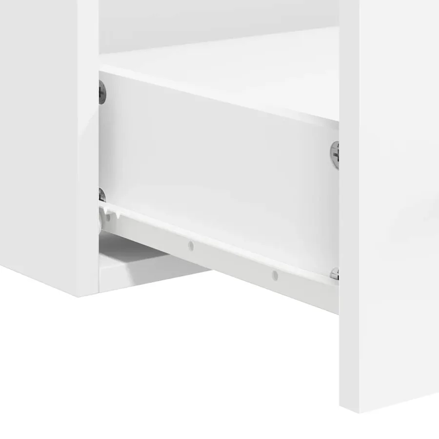 Armoire de salle de bain avec miroir blanc bois d'ingénierie - 9