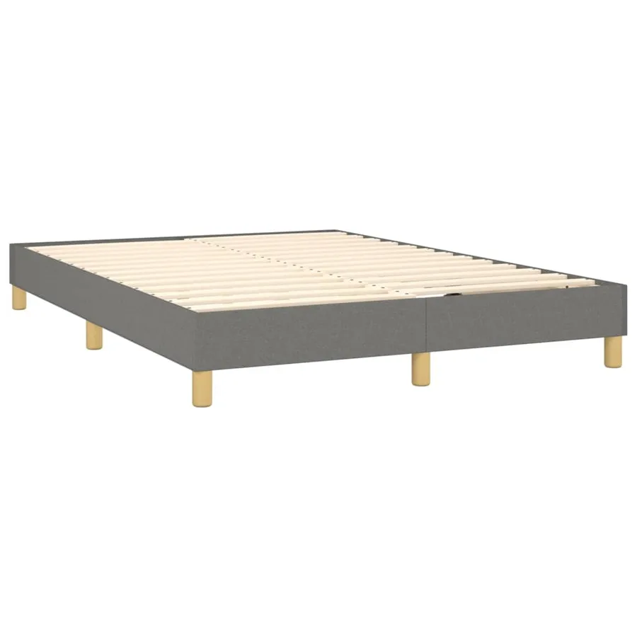 Sommier à lattes de lit avec matelas Gris foncé 140x190cm Tissu - 4