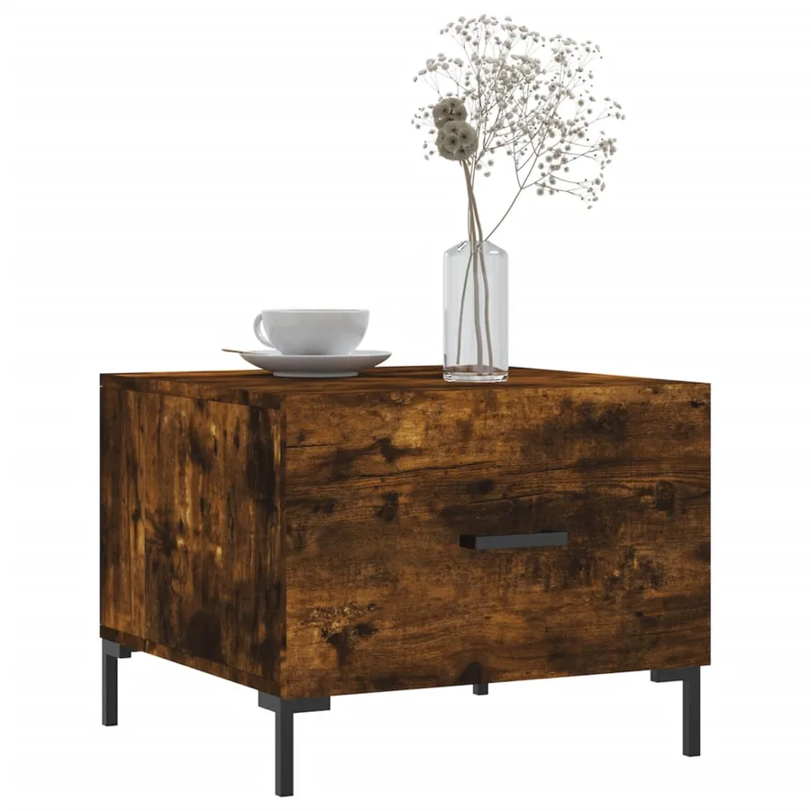 Tables basses 2 pcs chêne fumé 50x50x40 cm bois d'ingénierie - 3