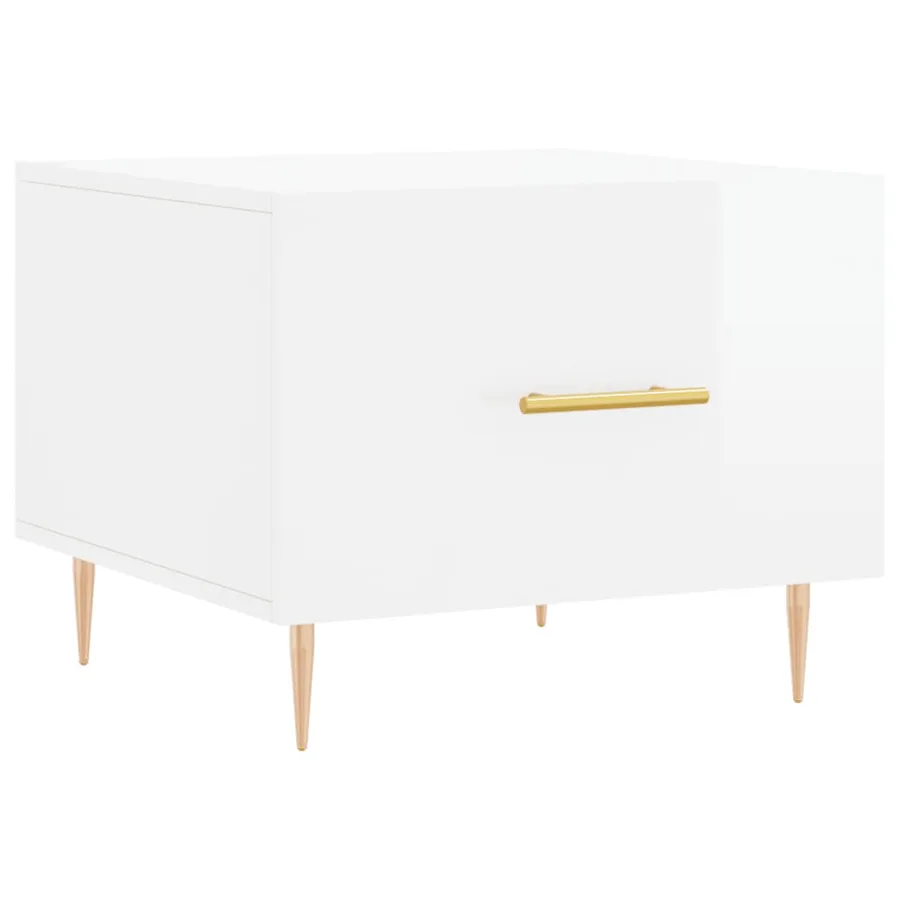 Tables basses 2 pcs blanc brillant 50x50x40cm bois d'ingénierie - 5