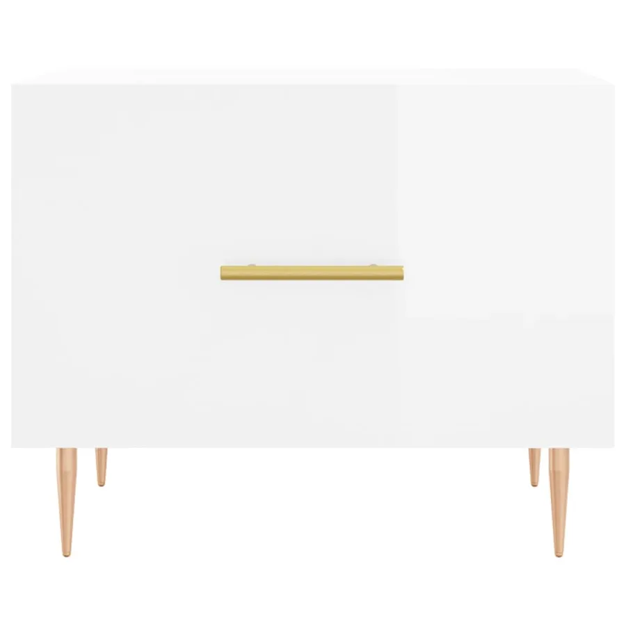 Tables basses 2 pcs blanc brillant 50x50x40cm bois d'ingénierie - 6