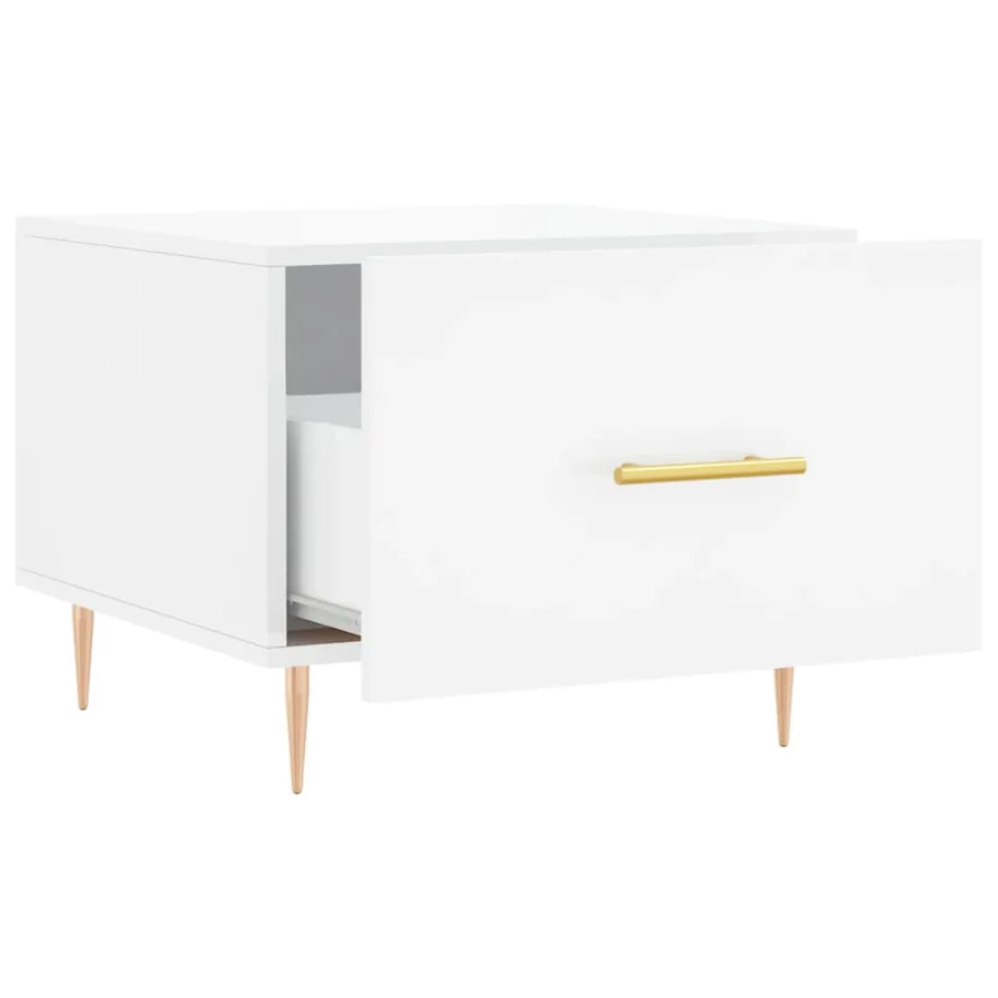 Tables basses 2 pcs blanc brillant 50x50x40cm bois d'ingénierie - 7