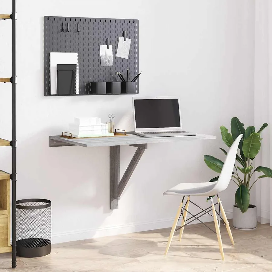 Table murale pliable Sonoma gris 100x60x56 cm Bois d'ingénierie