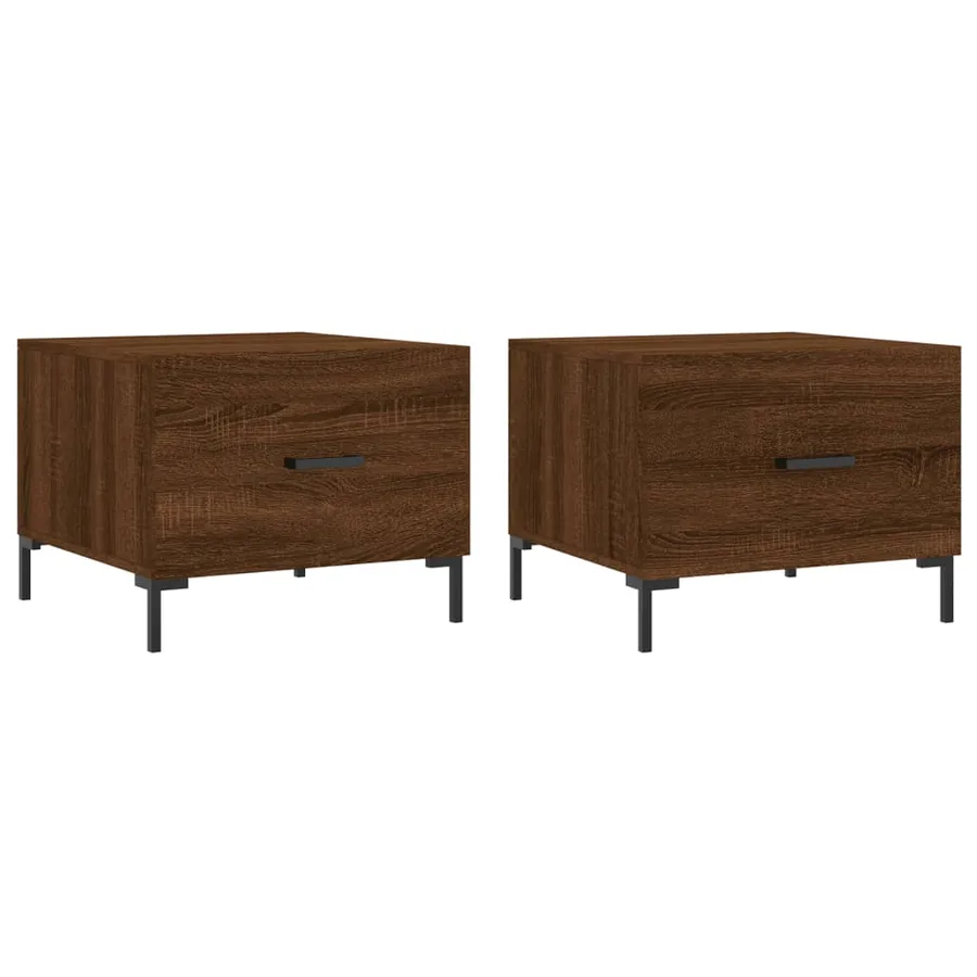 Tables basses 2 pcs chêne marron 50x50x40 cm bois d'ingénierie - 2