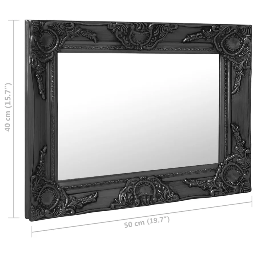 Miroir mural style baroque 50x40 cm noir - 6