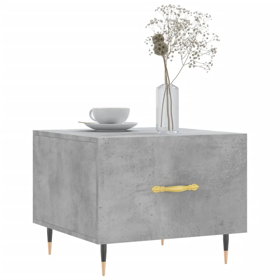 Tables basses 2 pcs gris béton 50x50x40 cm bois d'ingénierie - 3