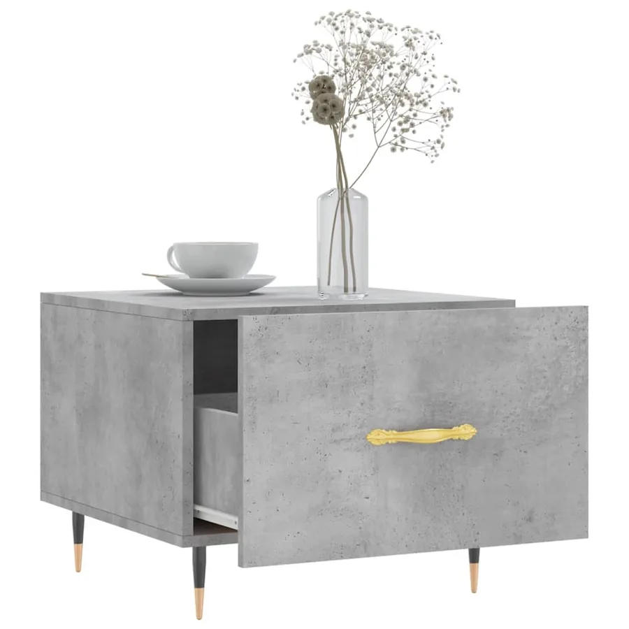 Tables basses 2 pcs gris béton 50x50x40 cm bois d'ingénierie - 4