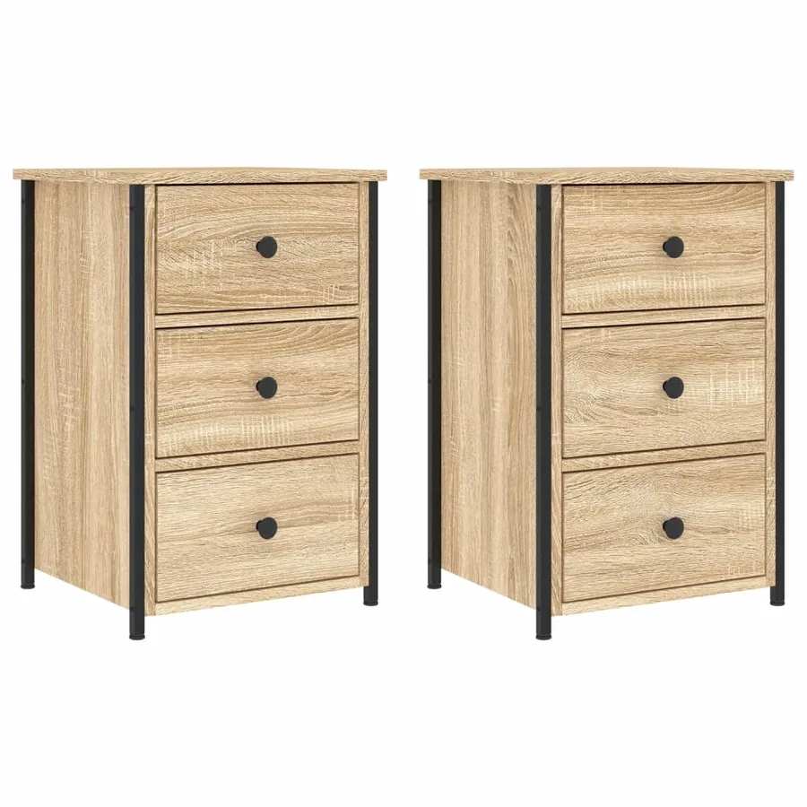 Tables de chevet 2 pcs chêne sonoma 40x36x60 cm bois ingénierie - 2