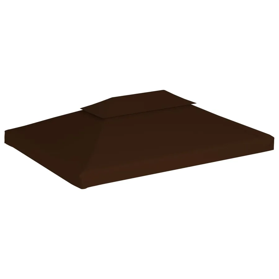 Toile supérieure double de belvédère 310 g/m² 4x3 m Marron - 2