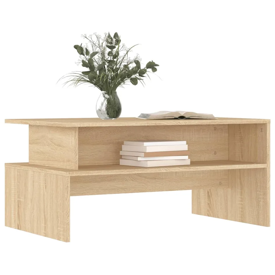 Table basse chêne sonoma 90x55x42,5 cm bois d'ingénierie - 3