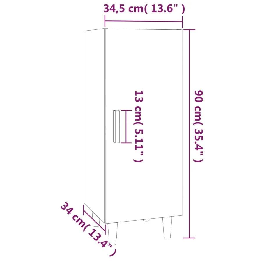 Buffet Blanc 34,5x34x90 cm Bois d'ingénierie - 10