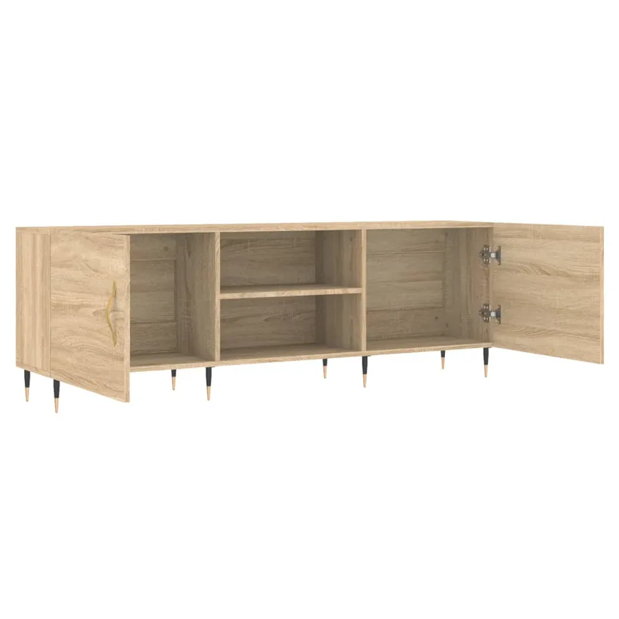 Meuble TV chêne sonoma 150x30x50 cm bois d'ingénierie - 6