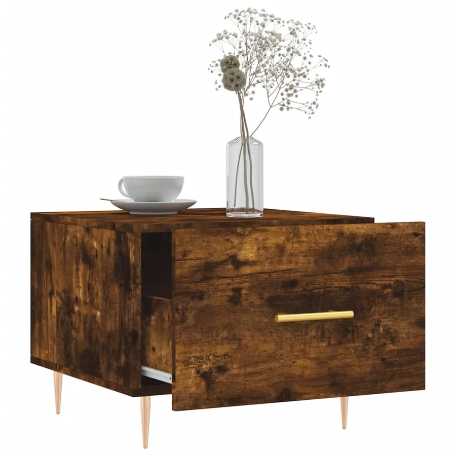 Table basse Chêne fumé 50x50x40 cm Bois d'ingénierie - 4
