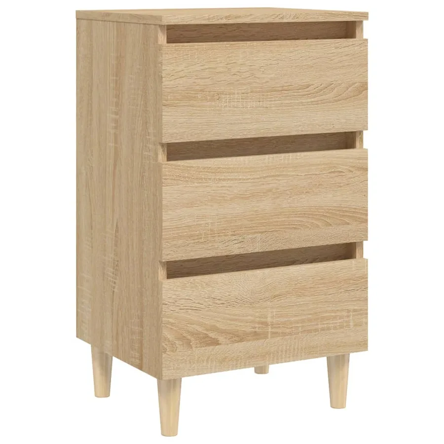 Table de chevet avec pieds en bois chêne sonoma 40x35x69 cm - 2