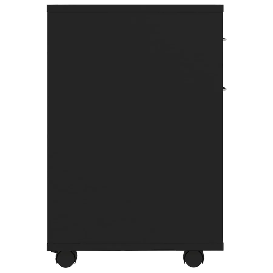 Armoire à roulettes Noir 45x38x54 cm Bois d’ingénierie - 5