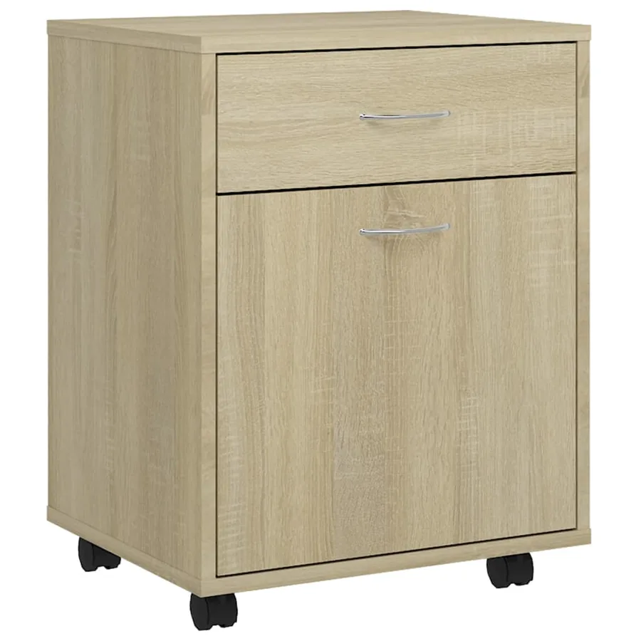 Armoire à roulettes Chêne sonoma 45x38x54 cm Bois d’ingénierie - 2