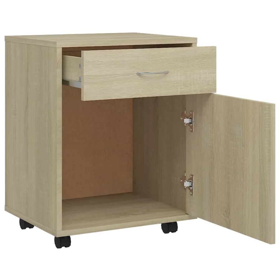 Armoire à roulettes Chêne sonoma 45x38x54 cm Bois d’ingénierie - 6