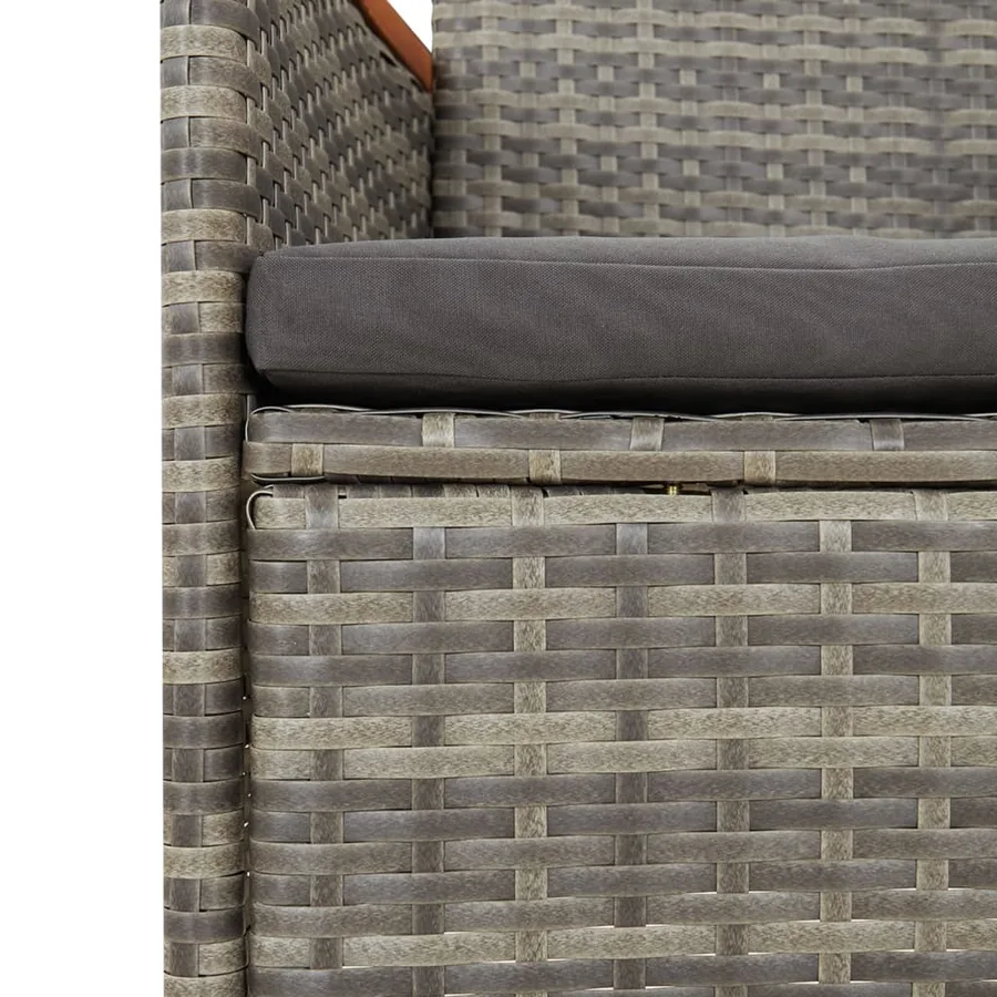 Ensemble à manger de jardin 3 pcs coussins gris résine tressée - 8