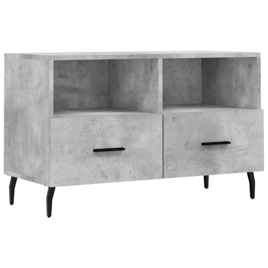 Meuble TV Gris béton 80x36x50 cm Bois d'ingénierie - 2