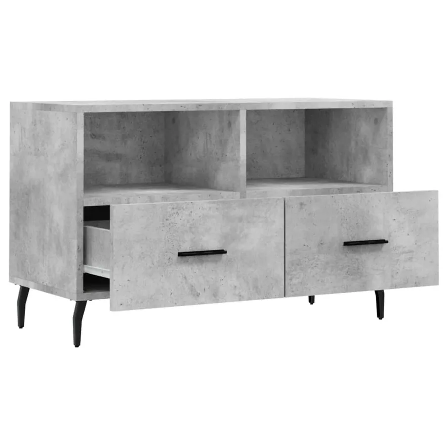 Meuble TV Gris béton 80x36x50 cm Bois d'ingénierie - 6