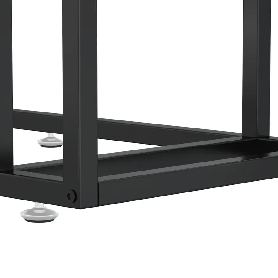 Table d'appoint pour ordinateur Noir 50x35x65 cm Verre trempé - 6